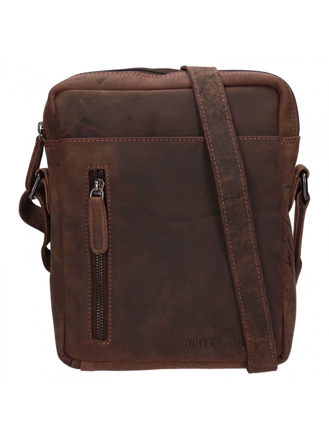 Pánská kožená taška přes rameno Greenwood Vašek – tmavě hnědá